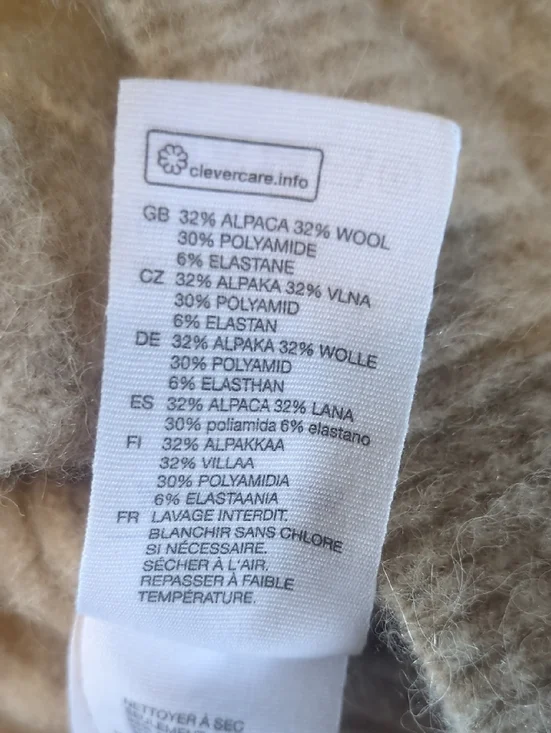 & Other Stories Cropped Alpaca Blend Ribbed Cardigan, Size XS - Picture 6 of 6